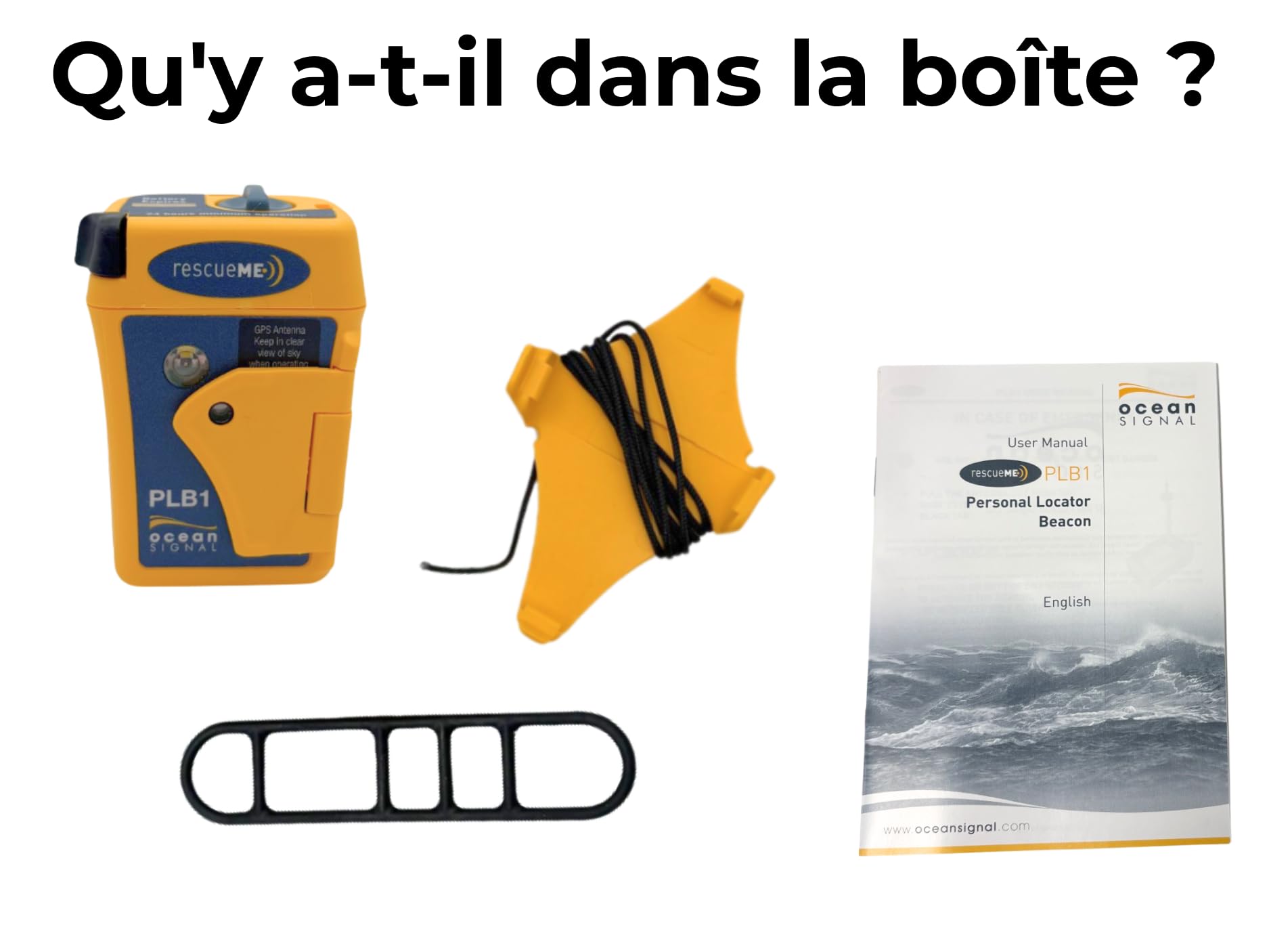 Balise de localisation personnelle Ocean Signal PLB1 | Technologie GPS | Signal de détresse 406 MHz | Compact et léger | Étanche | Programmé pour Le Royaume-Uni