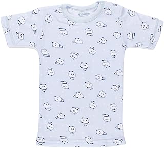 بابيلون فانلة نصف كم للاولاد من القطن بطبعة باندا (عبوة من قطعة واحدة)