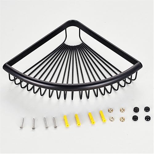 Miniatura 3 de Estante esquinero triangular de latón de 1 nivel para baño, ducha, organizador de almacenamiento, resistente montaje en pared, bronce aceitado