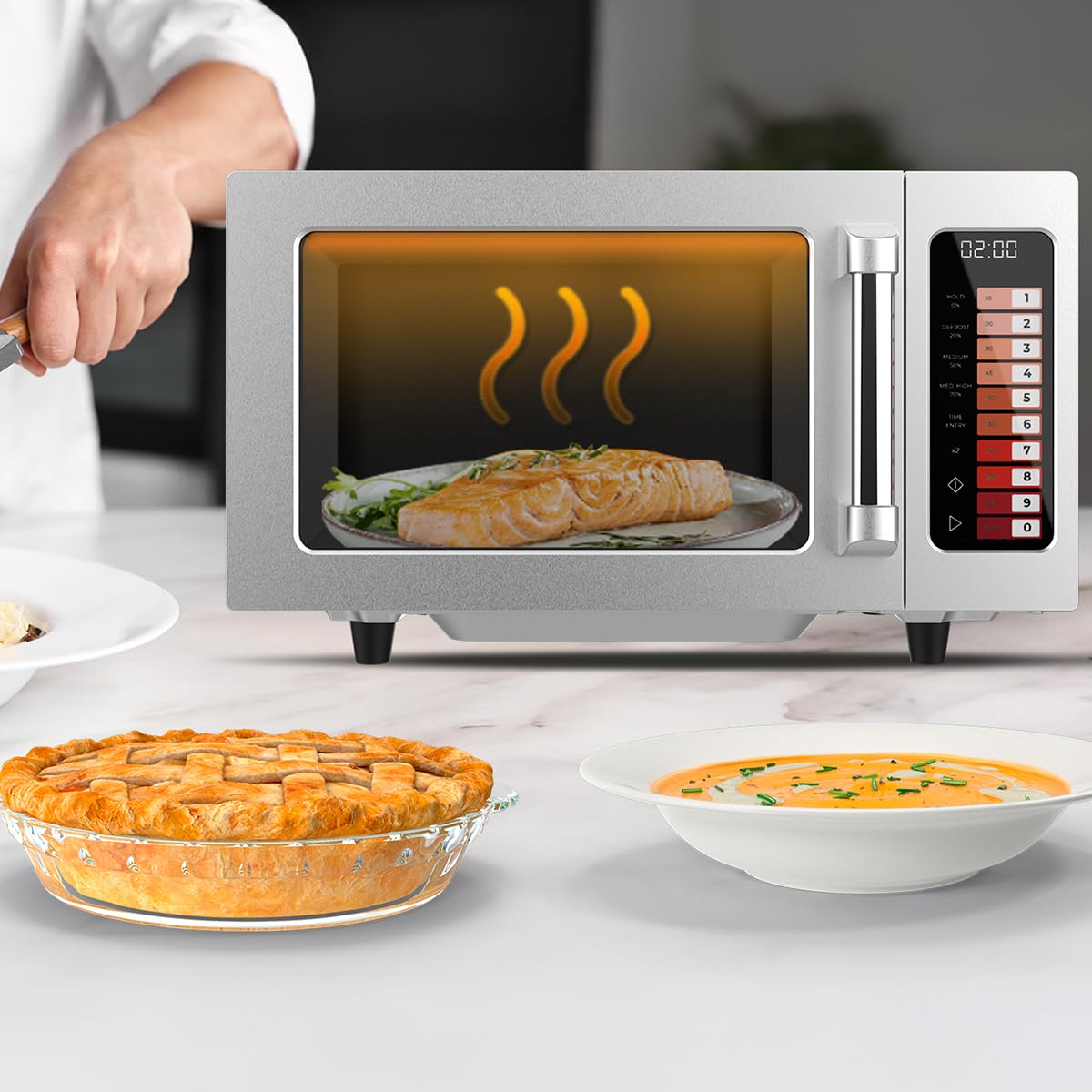 Cecotec Microonde Professionale Senza Piatto 25L FlatPro 2500 Touch. 1000W, Magnetron, Controlli Touch, Timer 60 Min, 100 Programmi, Potenza Regolabile, Scongelamento Uniforme, per massima precisione