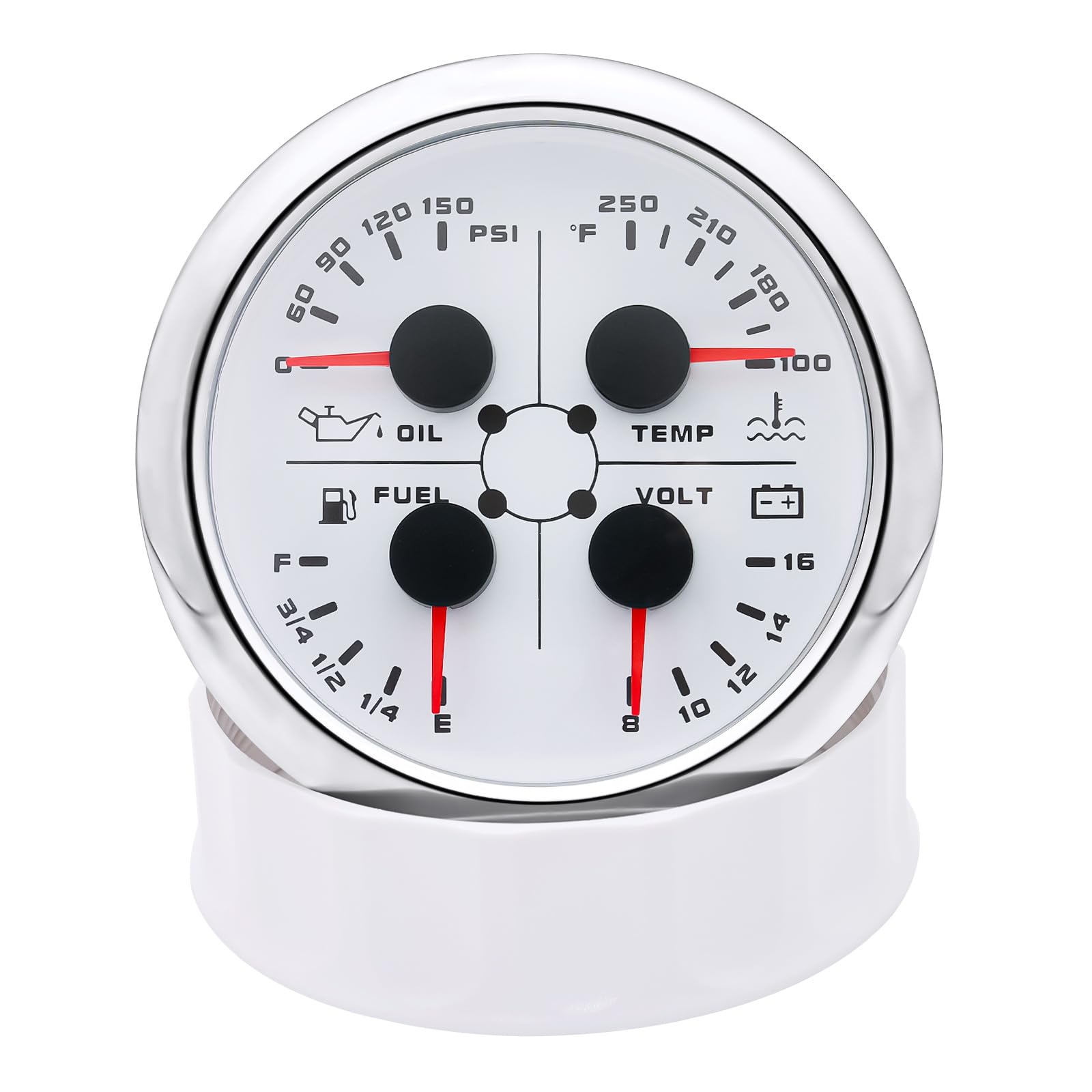 Boat Auto 3-Gauge Set - GPS Speedometer, Tachometer, 4-in-1 Gauge, 85mm, 7-Color Backlight