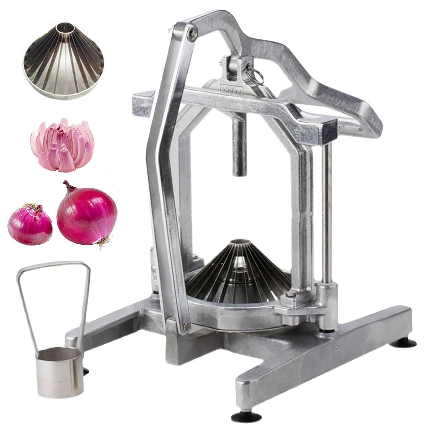 Coupe-oignon en acier inoxydable - Outil manuel pour la préparation des aliments et présentation culinaire créative pour la maison ou le commerce