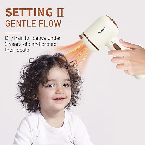 Miniatura 3 de YALICE Secador de pelo inalámbrico para bebés y niños, secador de pelo portátil con flujo de aire suave y cuidado iónico de bajo calor para bebés, 3