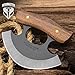 BUSHMASTER Wilderness Ulu Knife and Leather Belt Sheath - 1095 High Carbon Steel Curved Blade, Ergonomic Hardwood Handle, Brass Pins, Use for Campsite or Kitchen for Slicing - Length 4 4/10”