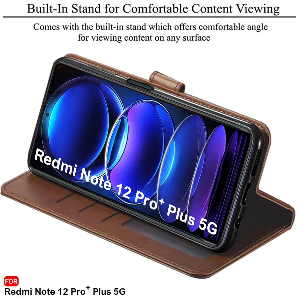 Mi Redmi Note 12 Pro Plus Flip Cover - Genuine Leather -4