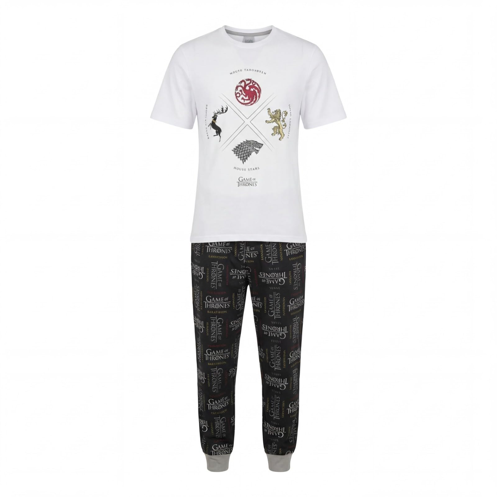 Ex UK Store Mens Pyjamas GOT Sizes S to XL Short Sleeve Sleep Lounge Night Wear PJ Set (L)