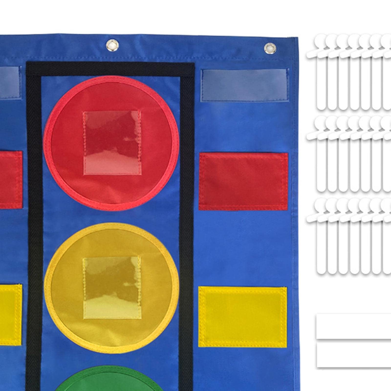 Tableau De Comportement Enfants Feux Tricolores - Poches Pour Cartes Prénoms, 49x66 Cm, Marqueurs Effaçables Inclus - 3