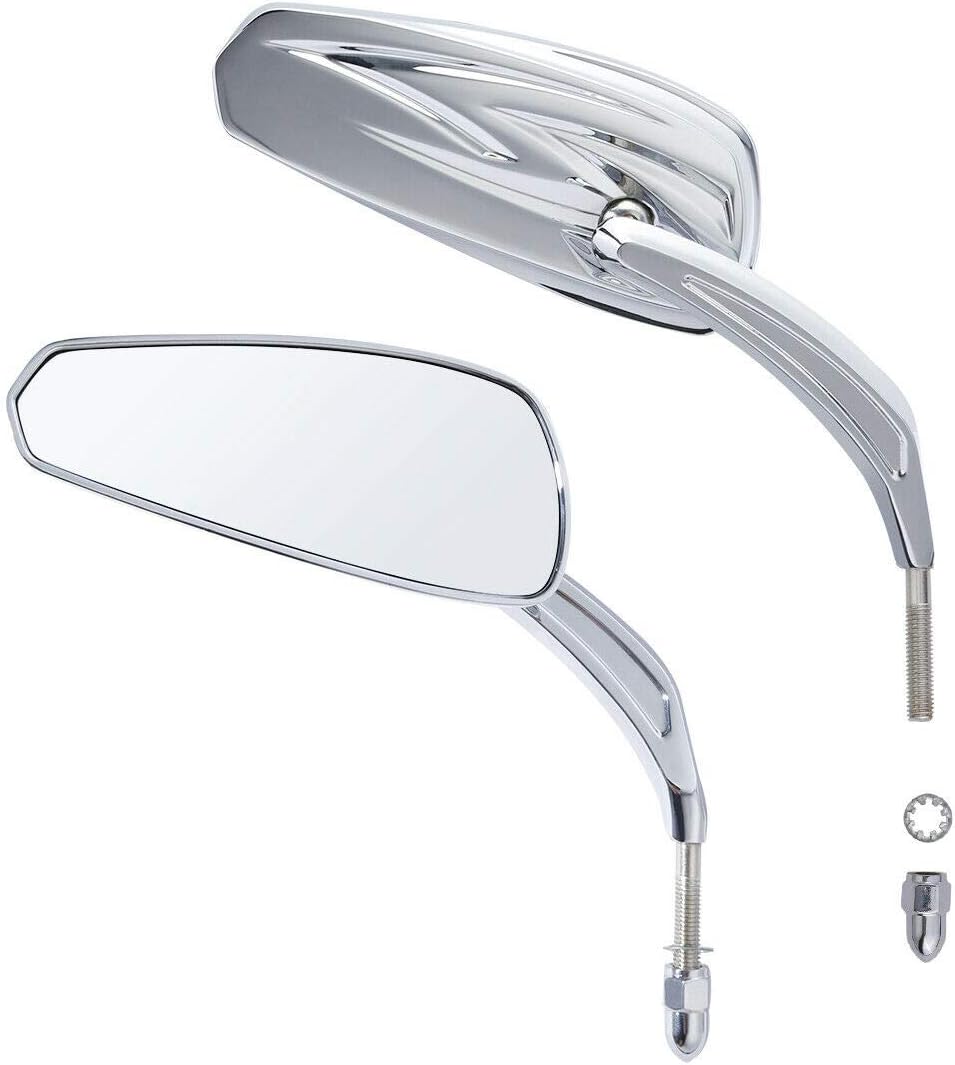TCMT Chrome Tribal Rear Mirror Fits For Harley Sportster XL1200 883 Softail Fat Bob Street Bob Low Rider Touring Road King Road Glide Street Glide Electra Glide