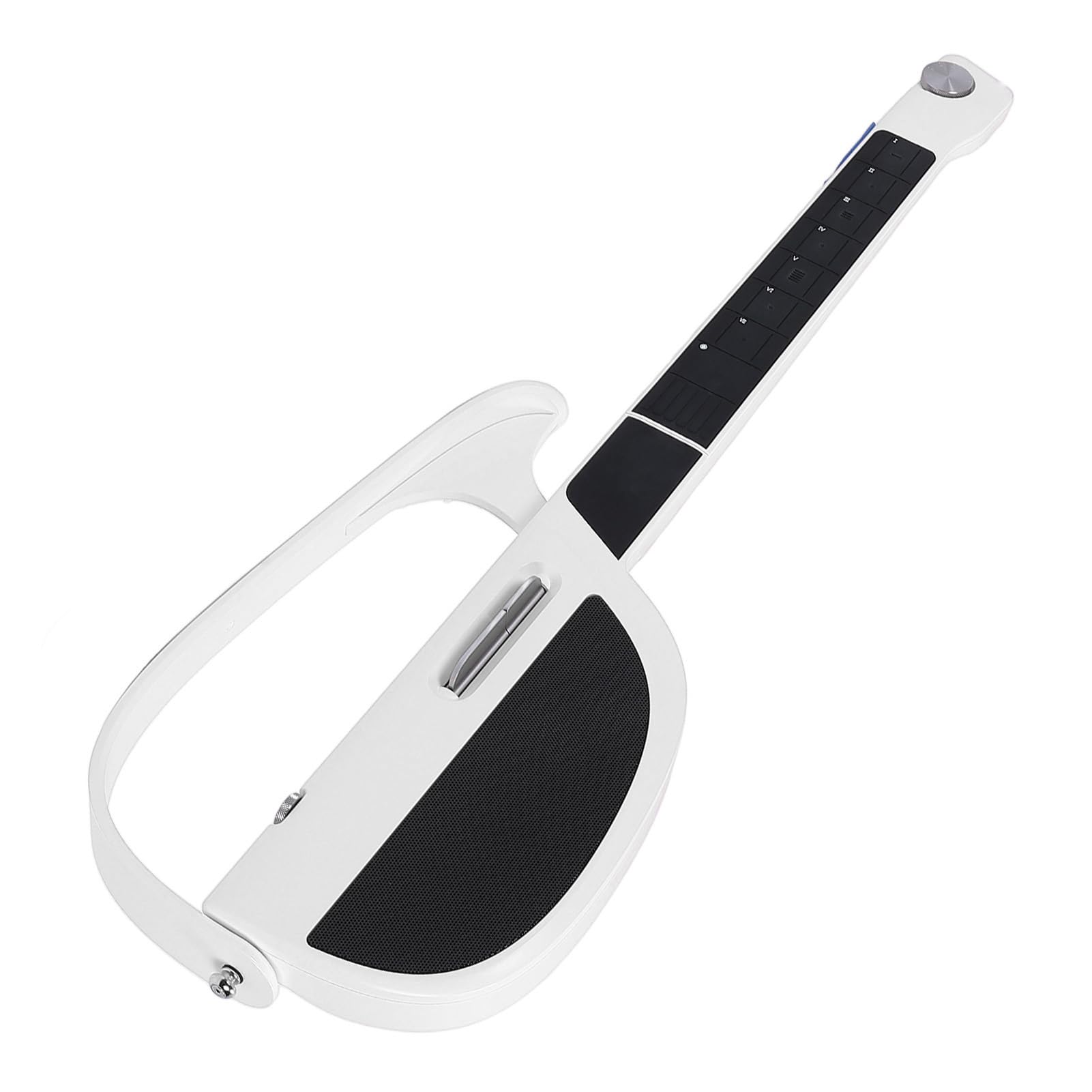 Gitara Bezstrunowa, Obsługa Wielu Stylów Rytmicznych Długotrwała żywotność Baterii Bezstrunowa Składana Gitara z torbą do Przechowywania w Domu (WHITE)