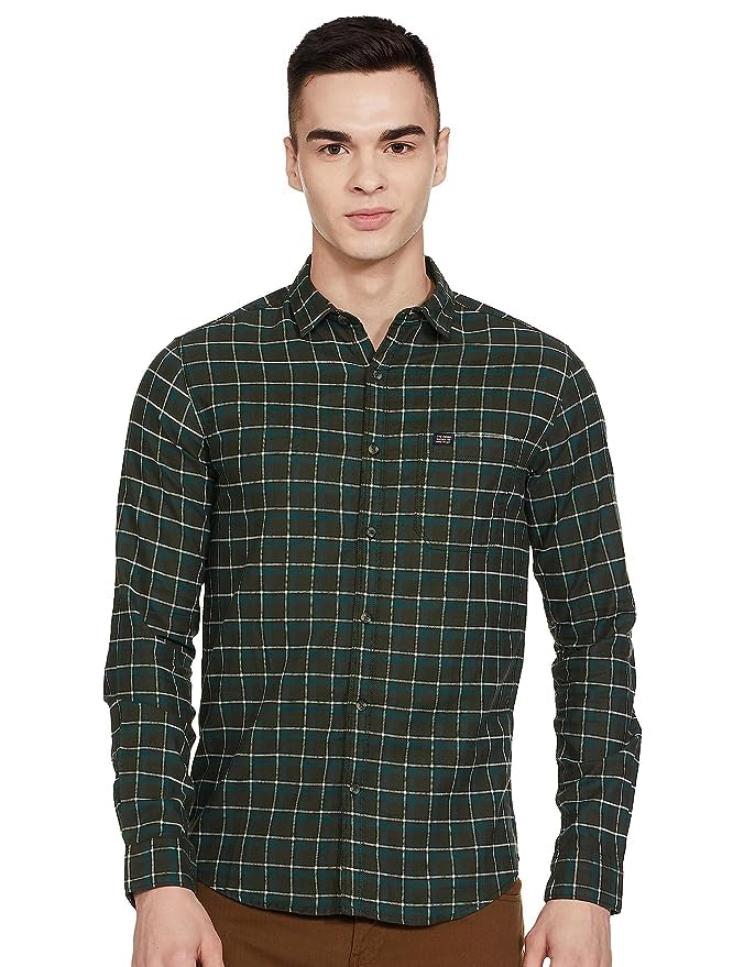 Image of The Indian Garage Co Men Cotton Slim Fit Shirt