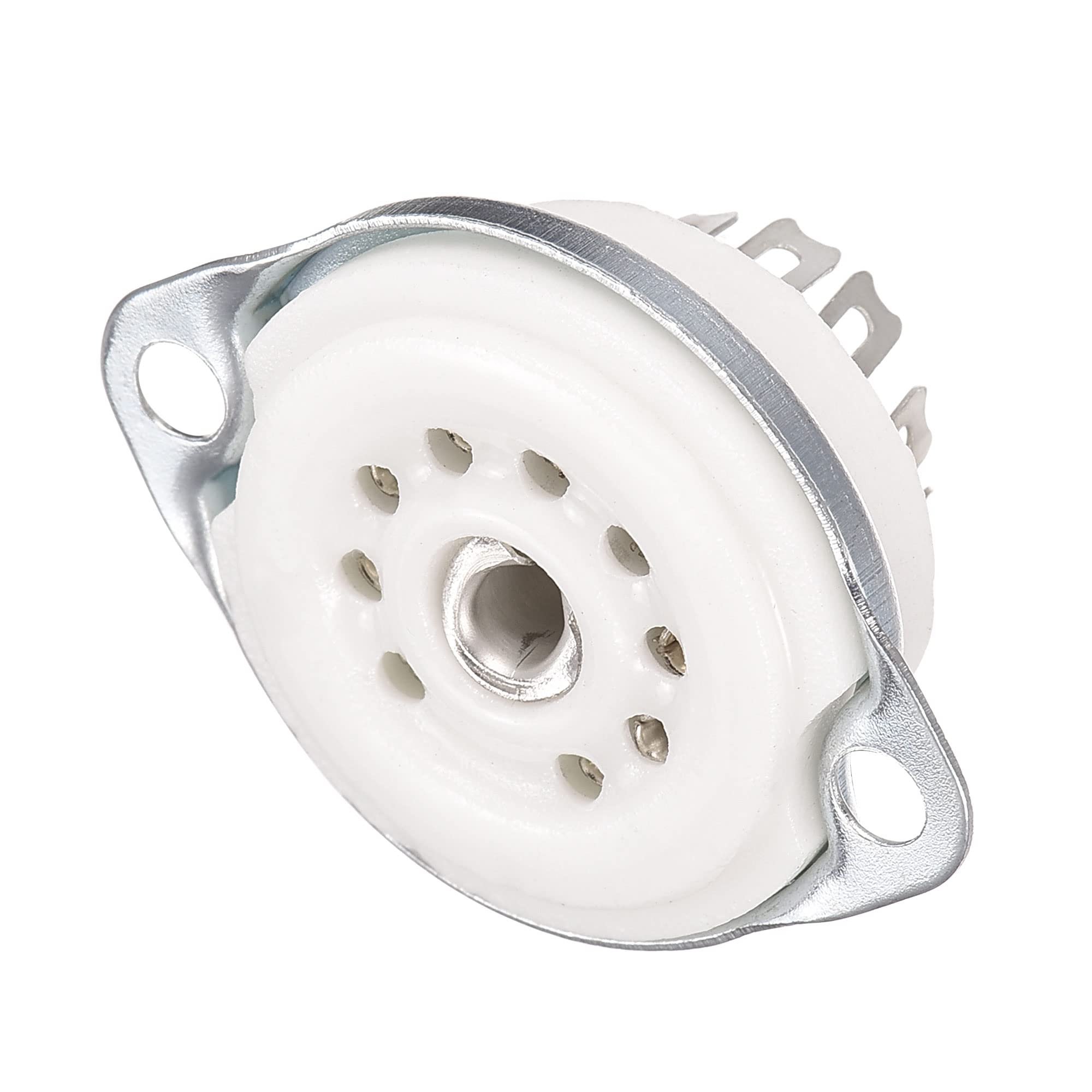 MECCANIXITY 9pin Tube Socket Ceramics,Vacuum Tube Protect Tube Pin Socket,Tinning Plate Suitable for 12AX7 12AT7 Tube