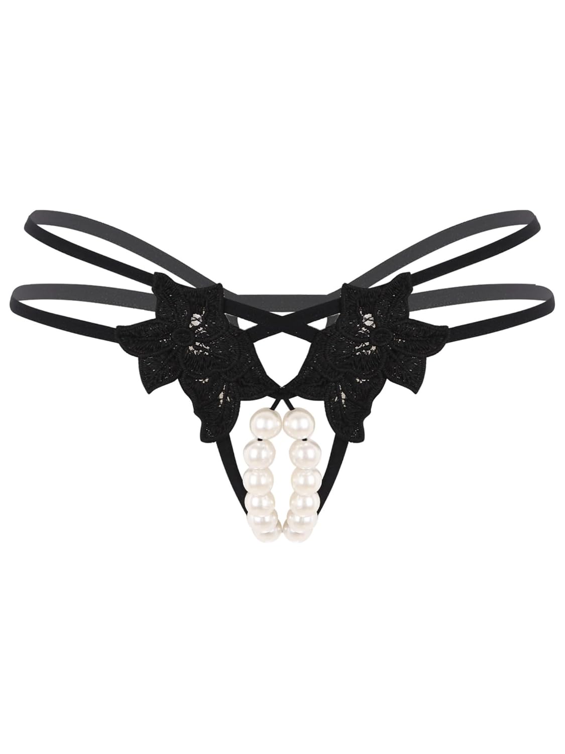 Alvivi Womens Sexy Pearl Hollow Out Massage Underwear G-String Thongs Panties Lingerie Knickers