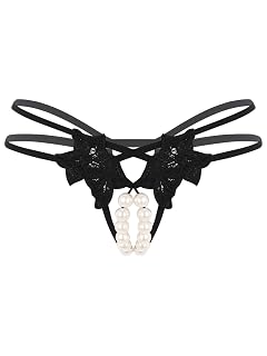Alvivi Womens Sexy Pearl Hollow Out Massage Underwear G-String Thongs Panties Lingerie Knickers