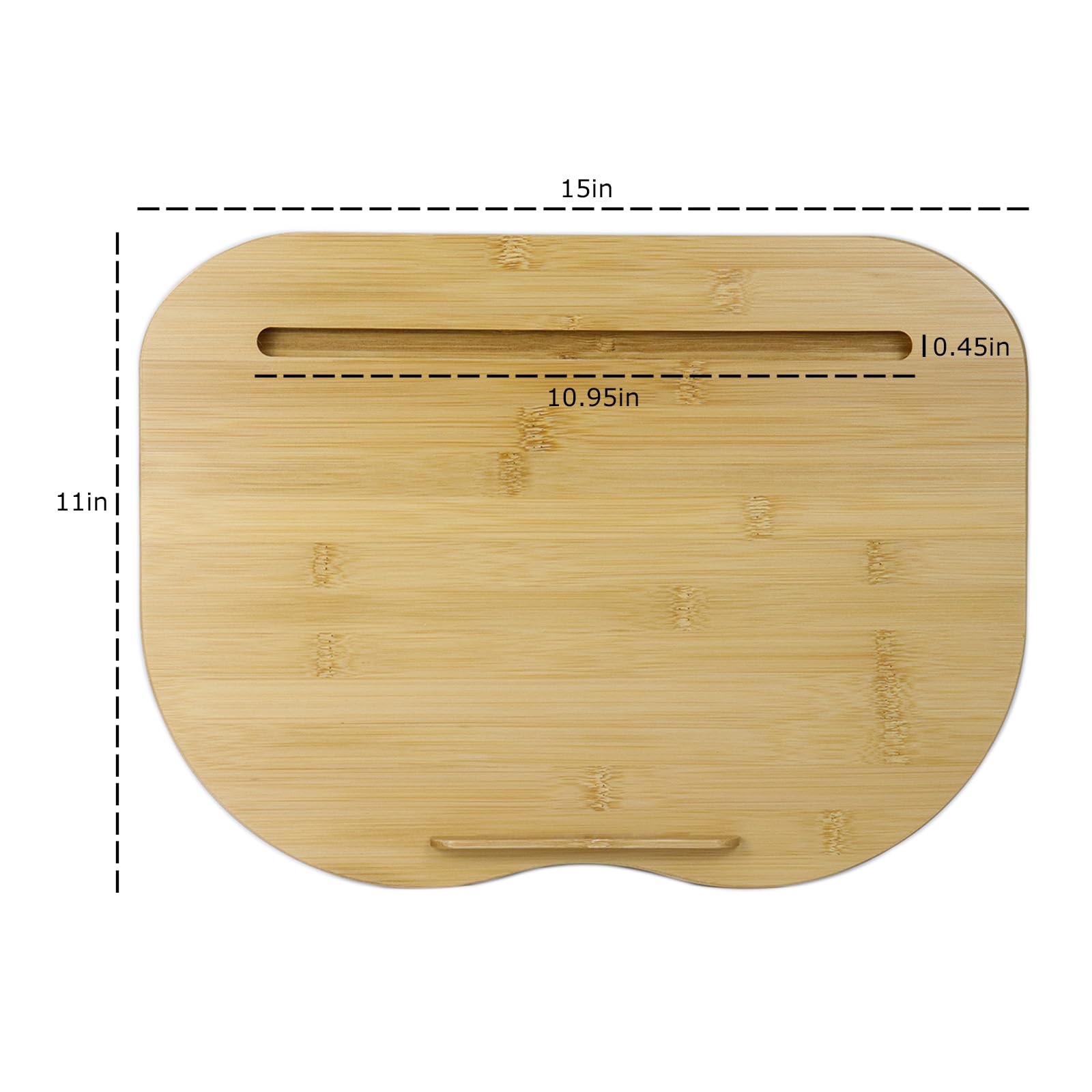 Lap Desk for Laptop with Cushion-Fits up to 15 inch Bamboo Computer Laptop Stand with Phone Hoder Anti-Slip — view 3