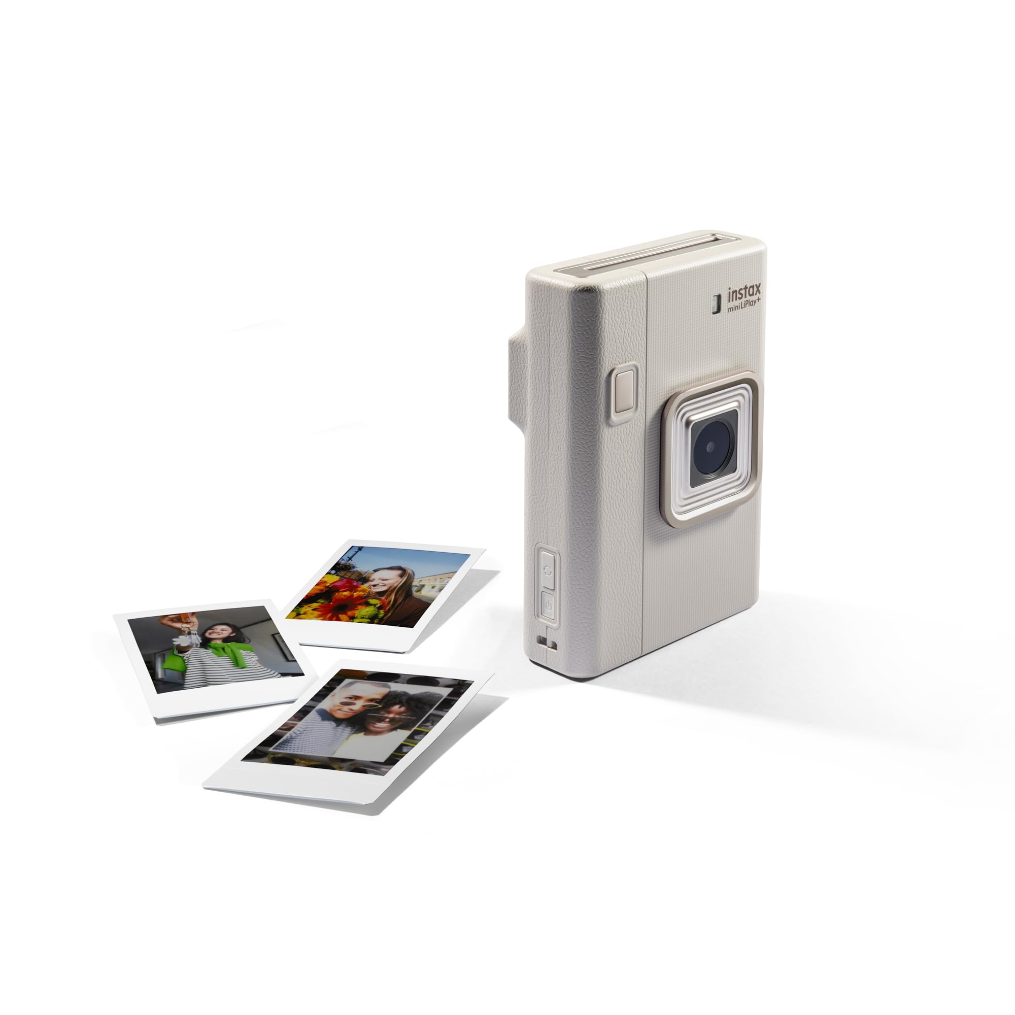 FUJIFILM instax mini LiPlay+™ Hybrid-Sofortbildkamera | 2-in-1 Hybrid-Kamera mit Smartphonedrucker, Sound Print für Bilder mit Ton, Dual Lens Selfie Kamera mit LCD Display & App Steuerung | Sand Beige
