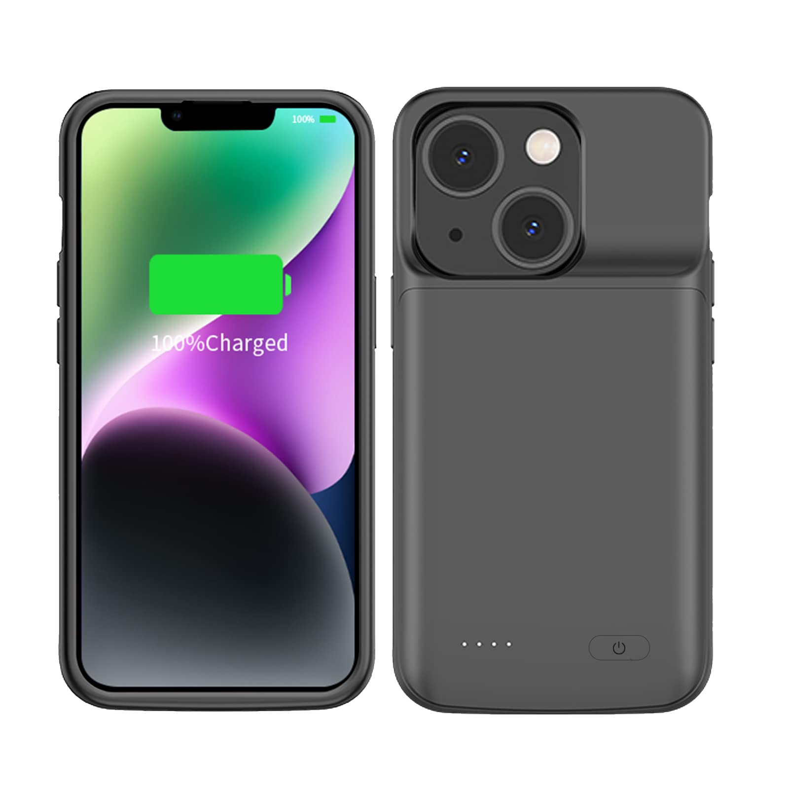 MIGAFEI 7000mAh Battery Case for iPhone 14/13 - Protective Rechargeable Extended Charger Case (Black)