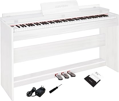 KIMFBAY Electronic Piano, 88 Keys, Hammer Action Keyboard, Electronic Piano, Built-in Wooden Stand, Upright Piano, 88 Keys, White | MIDI  DREAM      3
