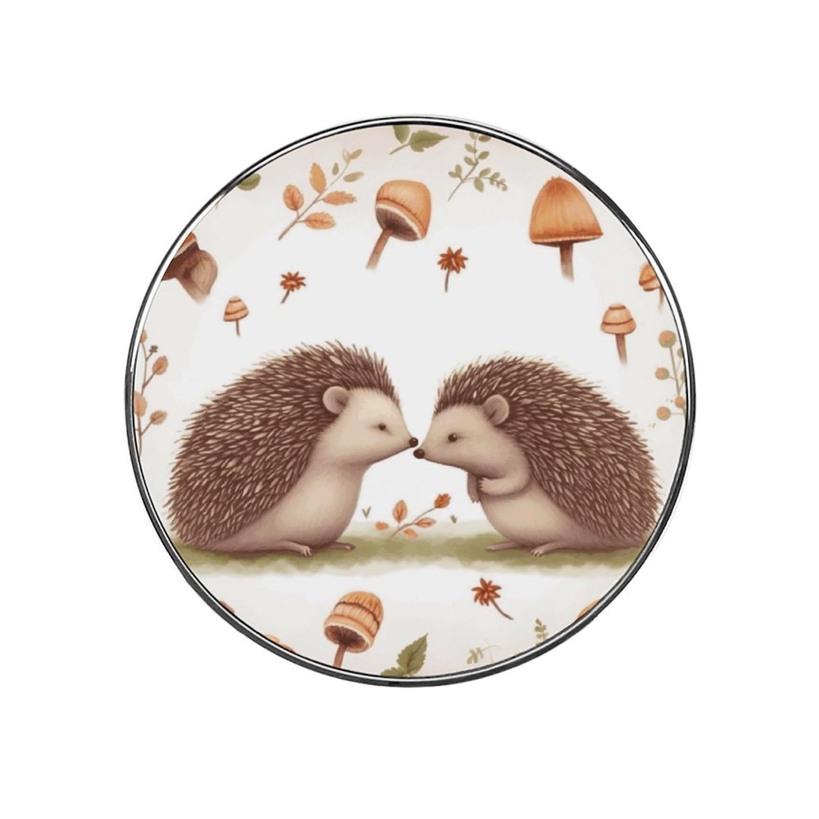 Nature Lovely Hedgehog Lovers Customizable Refrigerator Magnets, Strong Magnetic Fridge Stickers, Funny Round Decorative Fridge Magnets for Home Kitchen, Whiteboard, Locker, and Office
