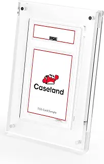 Caseland PSA 収納ケース PSAケース マグネットローダー スクリューダウン PSA鑑定 16mm厚 アクリル UVカット99%(JIS準拠検査済) スタンド付 PSA・CGC対応 (PSA1枚用(クリア))