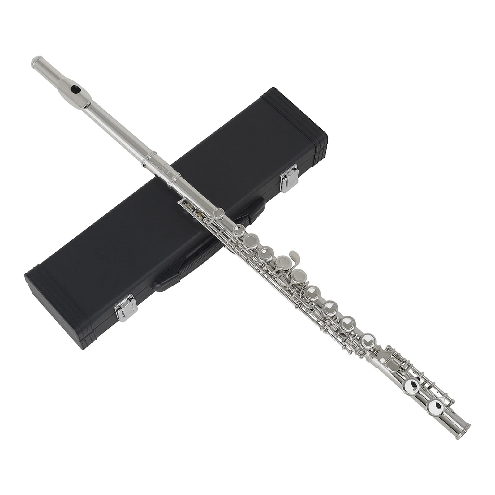 16 Fori Chiusi Flauto Chiave C Flauto Concerto Performance Flauto Strumenti a fiato professionali Flauto traverso con chiave E(Silver)