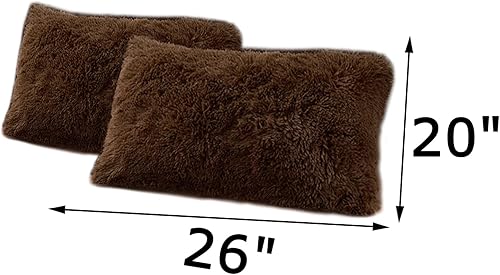 Miniatura 2 de MorroMorn Fundas de almohada decorativas, paquete de 2 fundas de almohada de piel sintética tamaño estándar, fundas de almohada de lujo con cierre