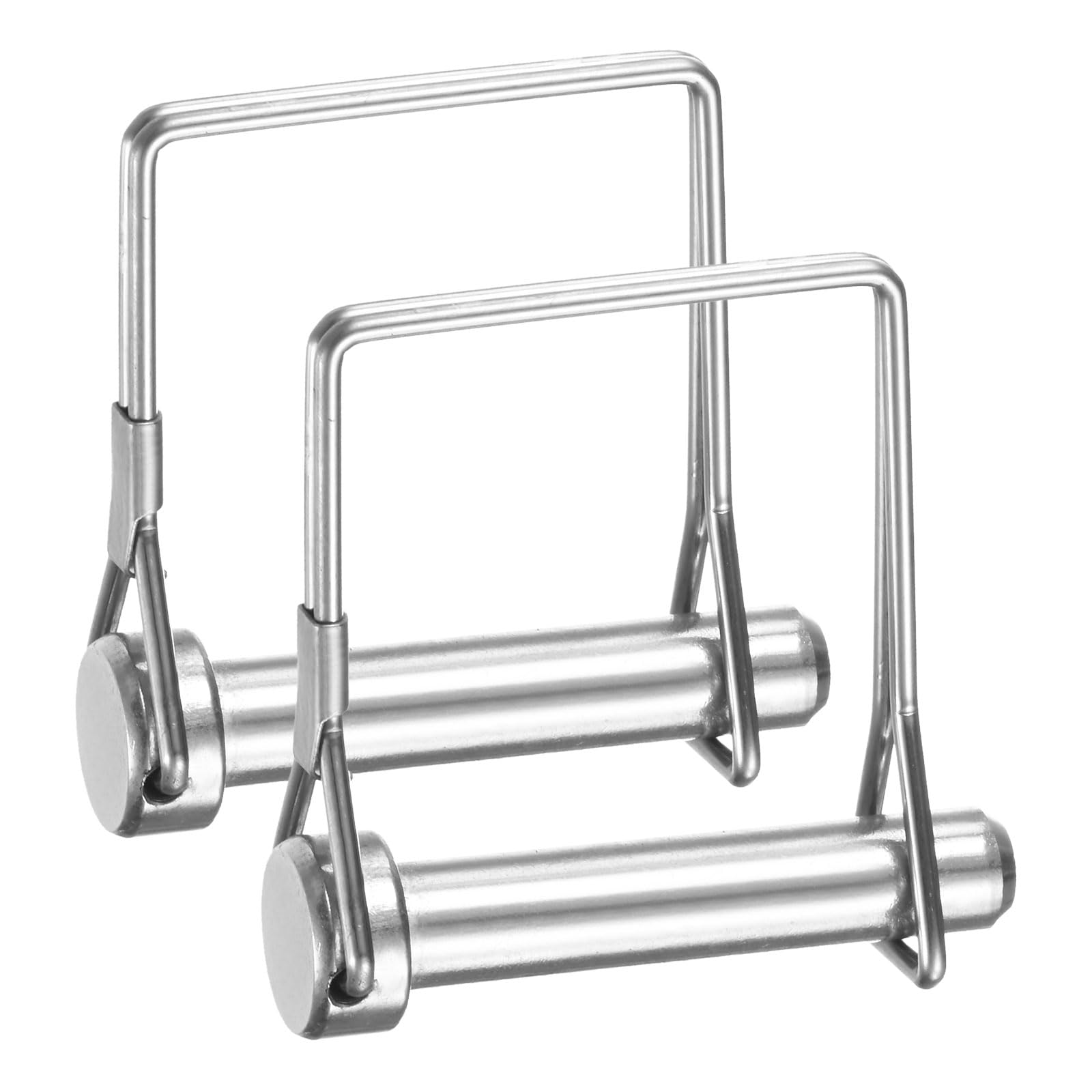 M METERXITY 2-Pack Trailer Coupler Pin, 10mm x 50mm(DxL) Stainless Steel D Shape Trailer Coupler Pin, Wire Lock Pin for Farm Trailers/Lawn Mowers/Garden, Coupler PTO Shaft
