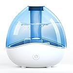Ultrasonic Cool Mist Humidifier, Quiet Air Humidifiers for Bedroom, Desk Humidifiers with Removable 1.5L Water Tank & Night Light for Baby Nursery and Plants, Up To 24 Hours- Blue