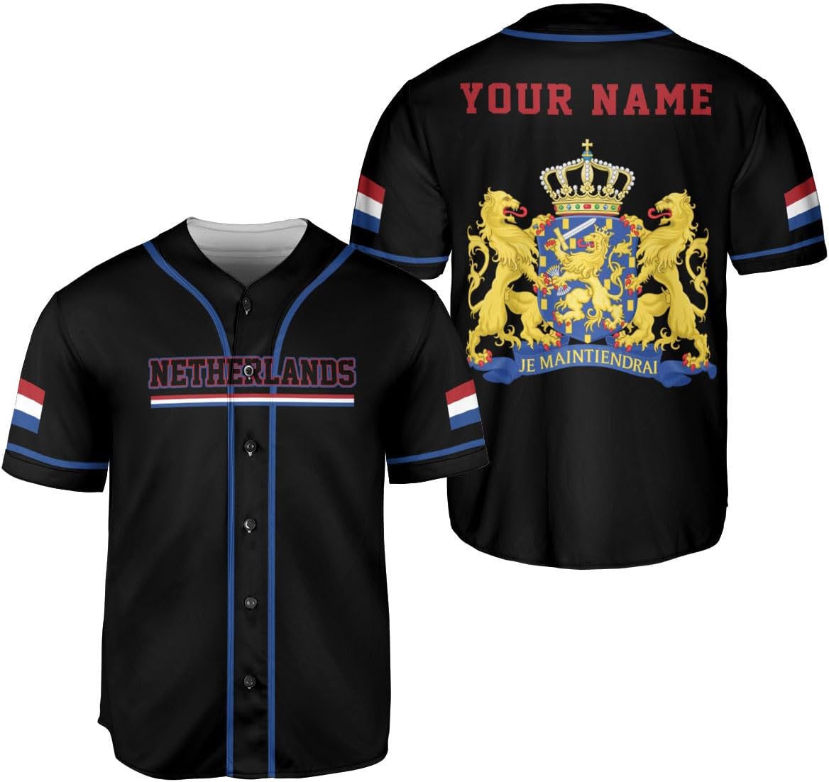 Leeprints Personalized Netherlands Jersey, Netherlands Soccer Shirt Baseball Dutch Pride Flag Jersey Men Women Country Shirts