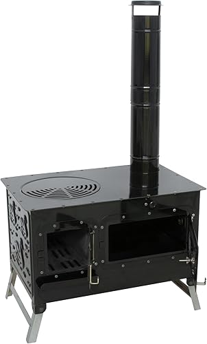 Miniatura 7 de Estufa de camping, Estufa de leña de la tienda, albergue de caza Estufa ardiente, arado de cocina con tabique de cocción del horno