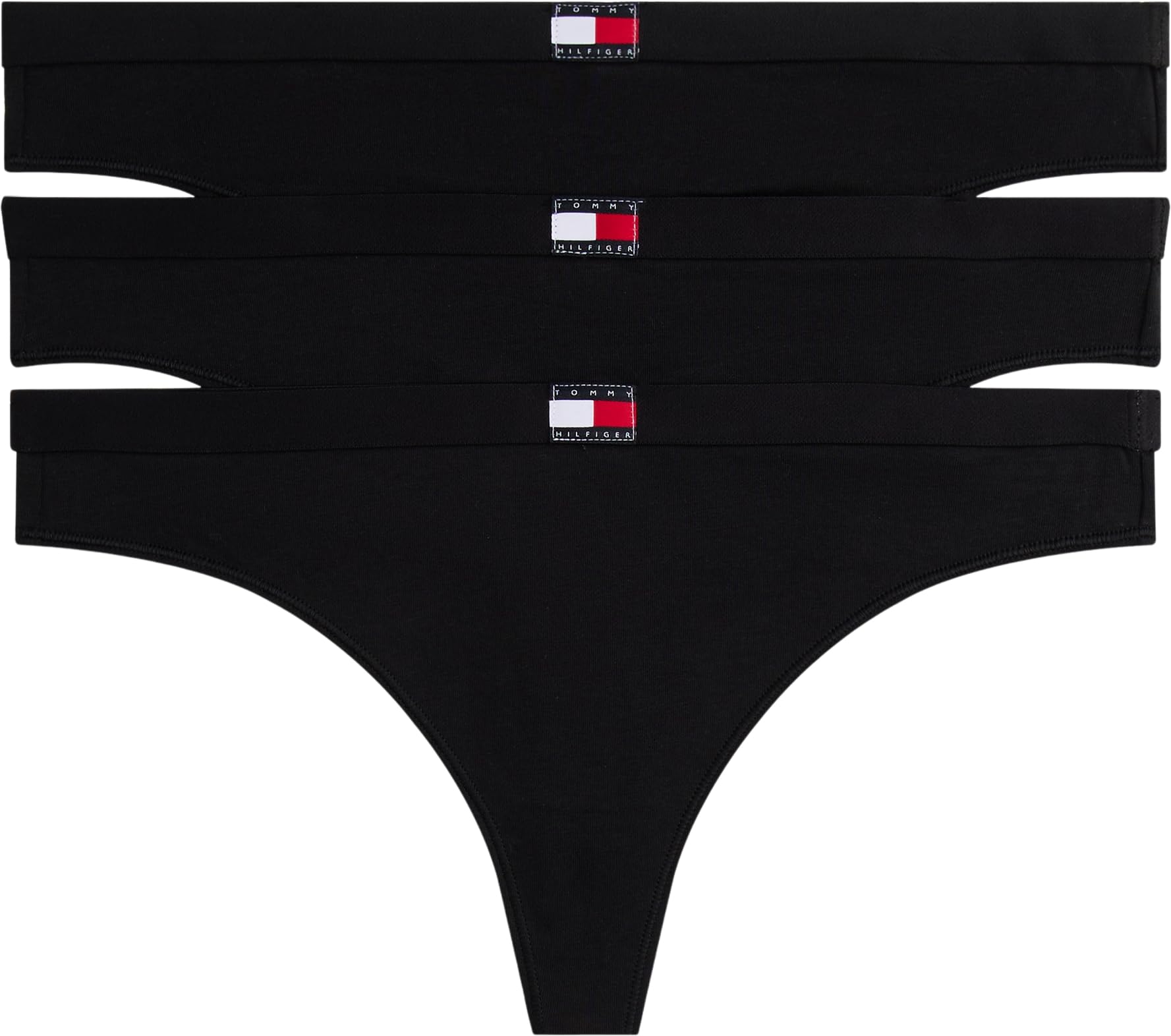 Tommy Hilfiger Women's Black Thongs in Size 10, Sports Direct