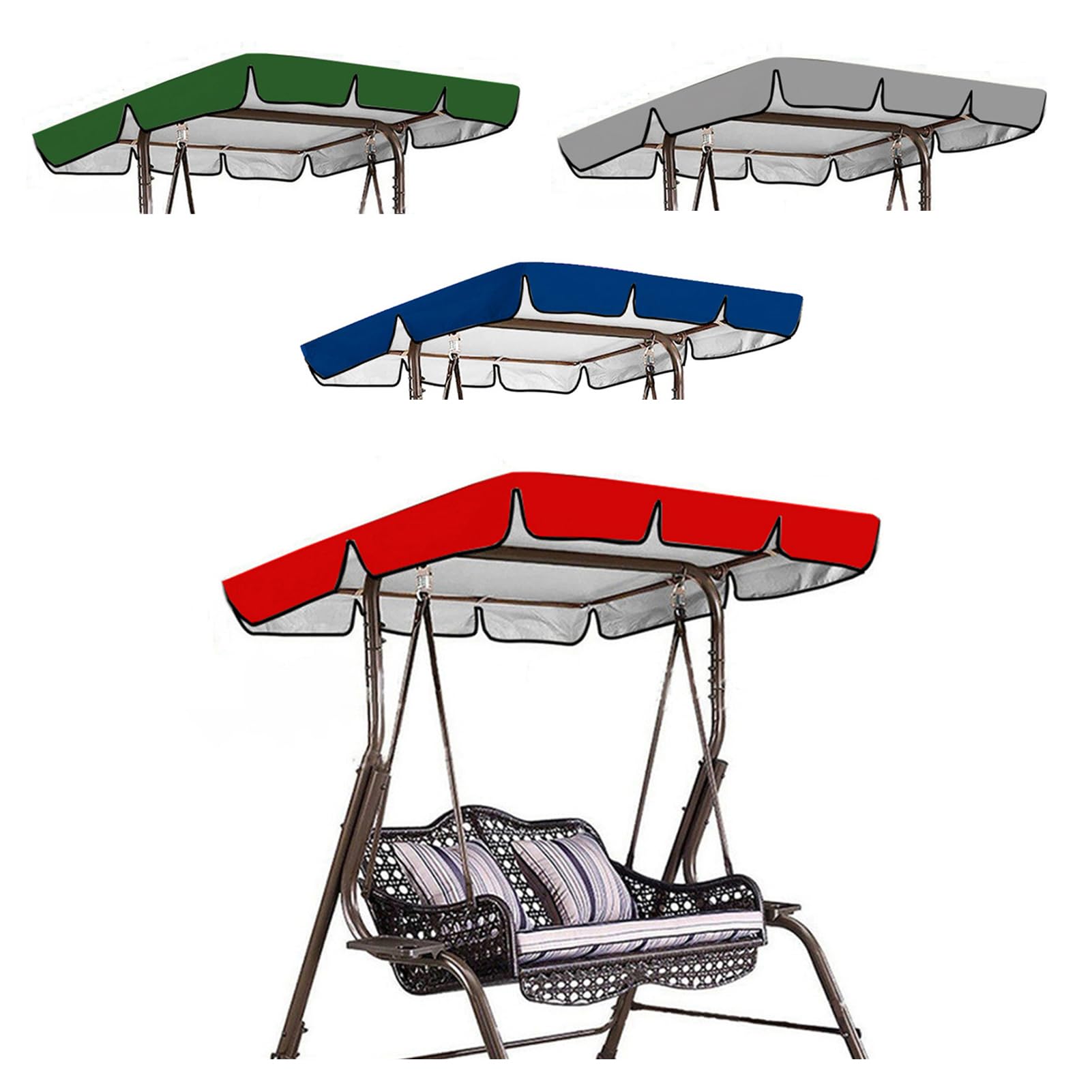 Copertura Per Sedia A Dondolo Da Giardino - Baldacchino Impermeabile Per 2/3 Posti, Colore Caffè - Foto 7