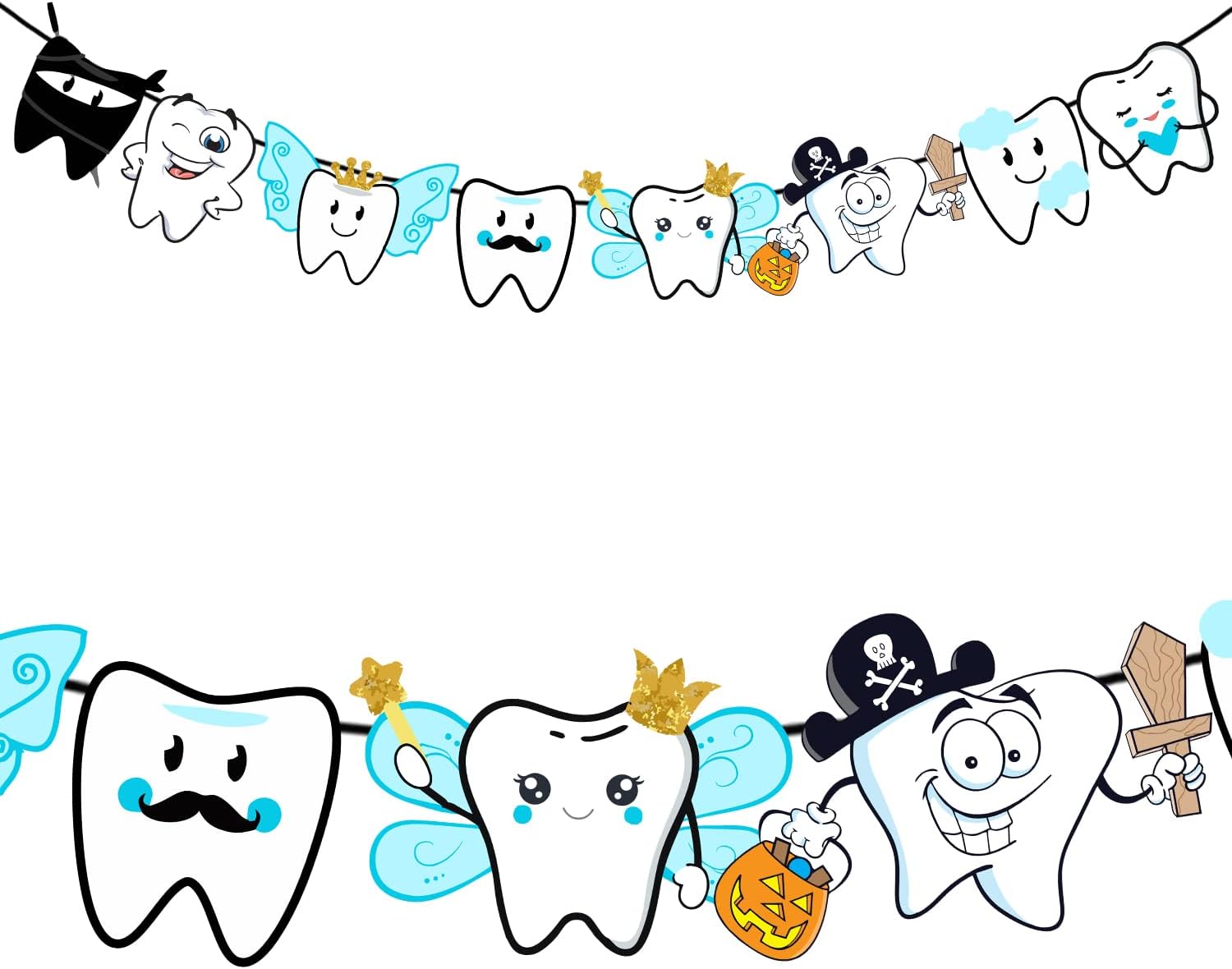 Zyozique 1 Set I Got My Tooth Character Paper Banner I Got My First Tooth Decoration Kits.