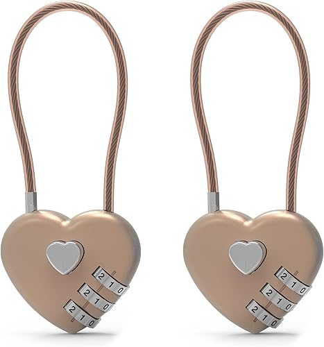 Miniatura 11 de Candado de combinación pequeña, cerraduras de cable con combinación, lindo candado con número, bloqueo de cable combinado para equipaje, maleta,