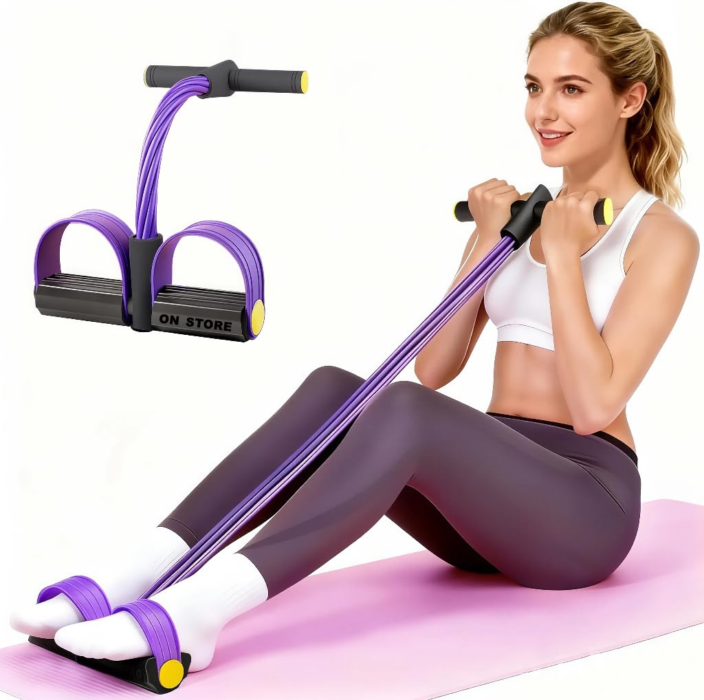 Pull Reducer 4-Tube Elastic Yoga Pedal Puller Resistance Band, Natural Latex Tension Rope Fitness Equipment, for Abdomen/Waist/Arm/Leg Stretching Slimming Training-image-38