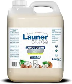 Lava Roupas Coco - Limpeza Profunda, Perfume Natural, Protege Fibras e Roupas Delicadas Launer Casa 5L