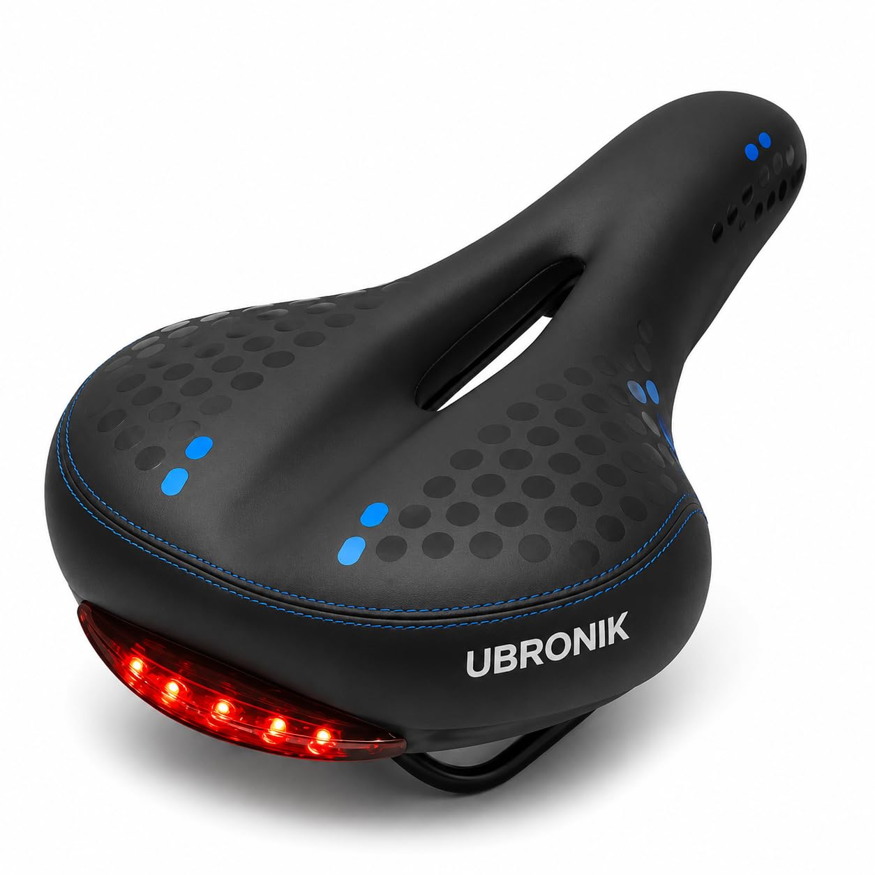 Waterproof Bicycle Saddle with LED Tail Light | Wide Comfortable Cycle Seat | Breathable Memory Foam Bike Cushion | Universal Fit for Mountain, Road & Hybrid Cycles-picture-13