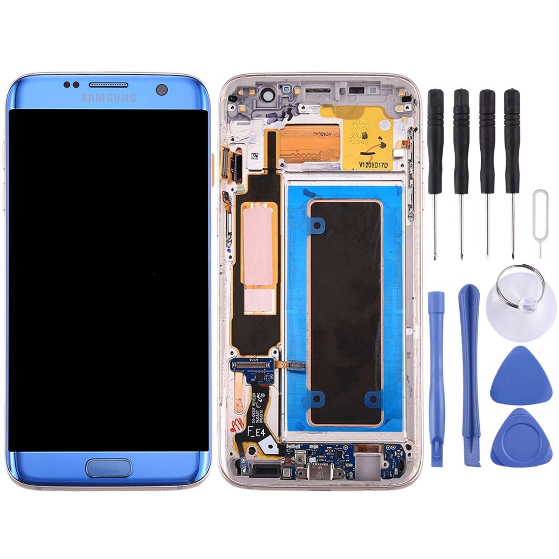 Écran LCD tactile pour Galaxy S7 Edge avec nappe de charge et boutons assemblés - 7