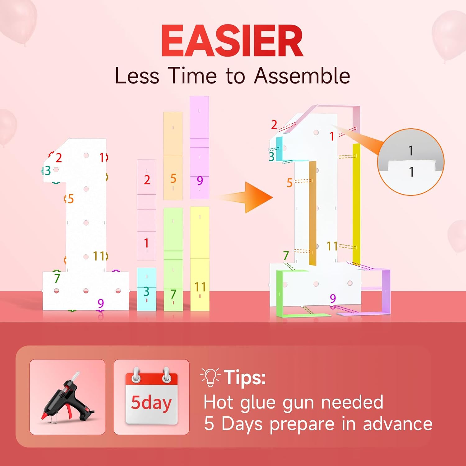 2FT Light Up Numbers for 13th Birthday Party Decor, Anniversary Marquee Number, Large Marquee Numbers for Party Event, Wedding Anniversary, Numbers 13