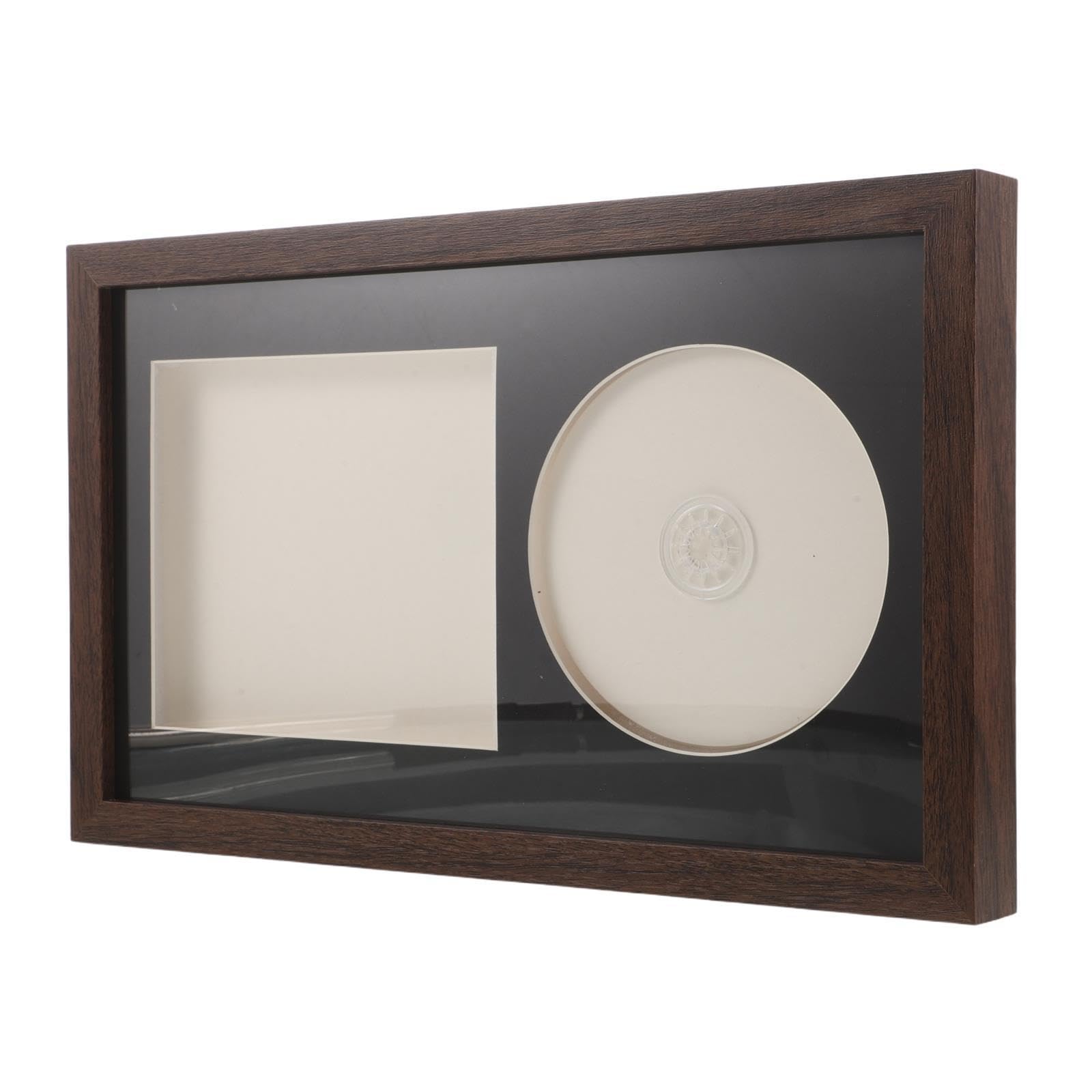 Didiseaon Espositore Supporto Stabile e Display a Tutto Tondo Cavo in Legno per Album Musicali Design 3d per Vinili e Copertine, per Soggiorno e Scaffale