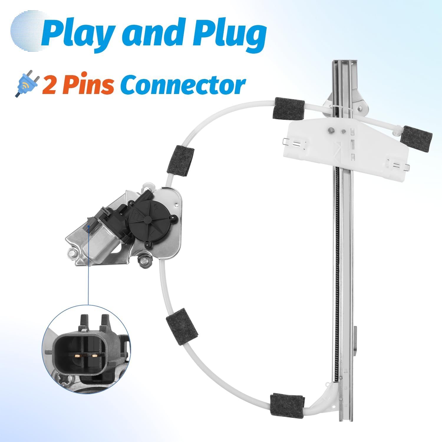Vurkcy Front Left Driver & Right Passenger Side Power Window Motor with Regulator Compatible with Jeep Liberty KJ 2002 2003 2004 2005 2006, Replace OE 741-526 741-527