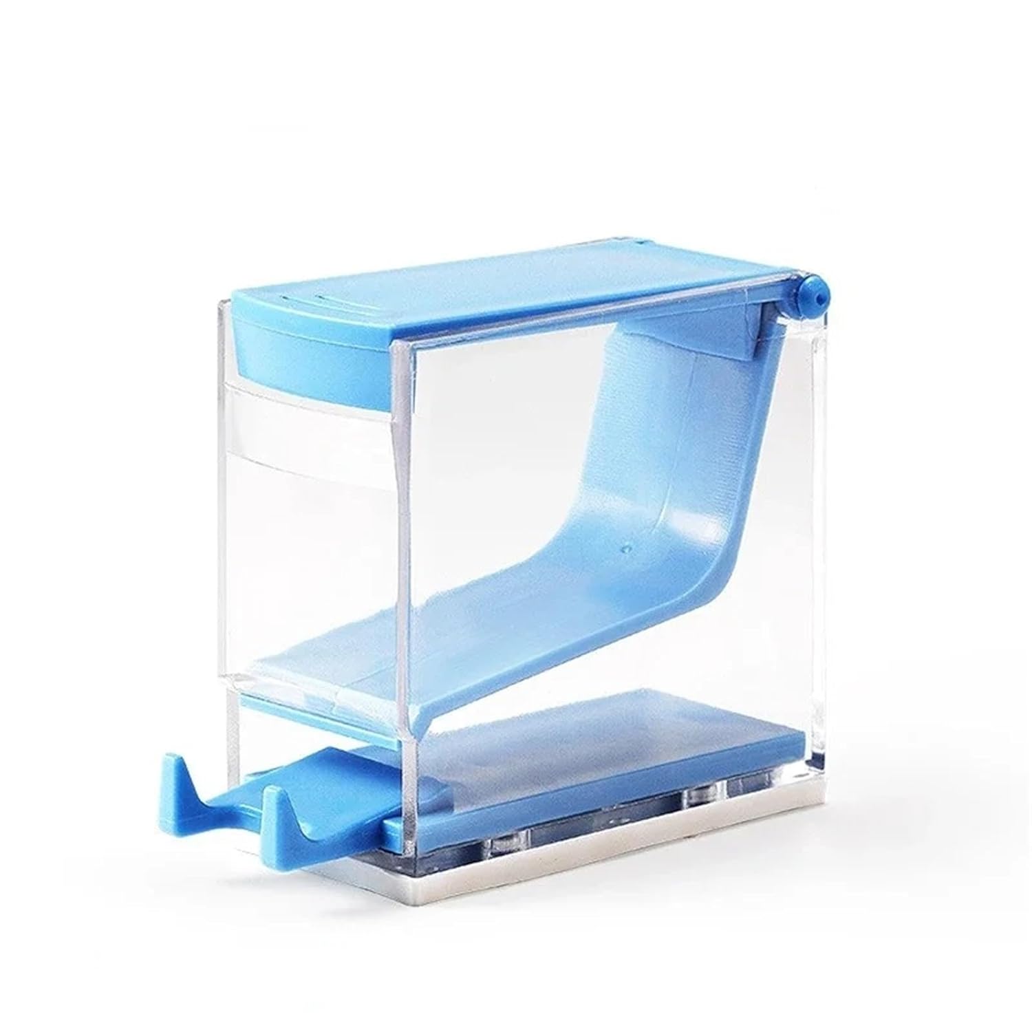 Cotton Roll Dispenser Hygienic Divider Dental Cotton Roll Dispenser Holder Press Type Box Hygienic Organizer Boxes Clinic Supplies(Bule)