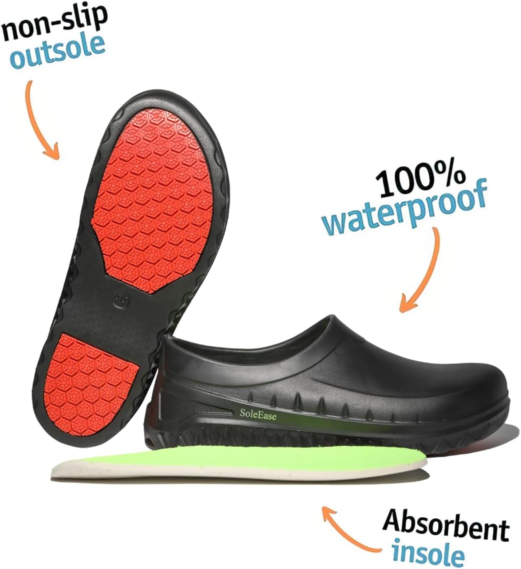 Men & Women Chef Shoes Anti Oil Splash/Slip Resistant/Waterproof Garden Shoes for Kitchens Nursing Working - Image 4