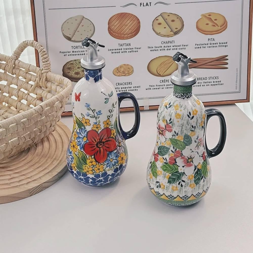 Botella dispensadora de aceite de oliva de cerámica, boquilla antigoteo para cocina, ideal para vinagre y salsas