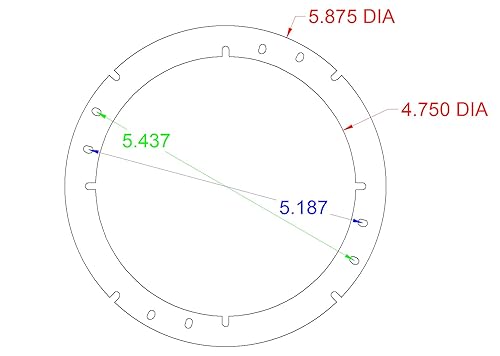 Miniatura 2 de 5.25" 5 14" Separadores de altavoces Extensor de profundidad Anillos extensibles - 14" de espesor - ID 4 34" OD 5 34" - 1 par - SSK525 - Apilable -