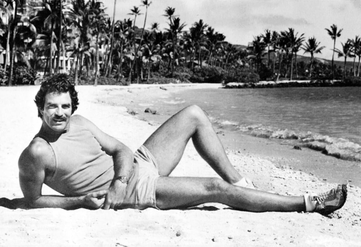Magnum P.I. Poster, On the Beach, Tom Selleck, Magnum PI, Art Print