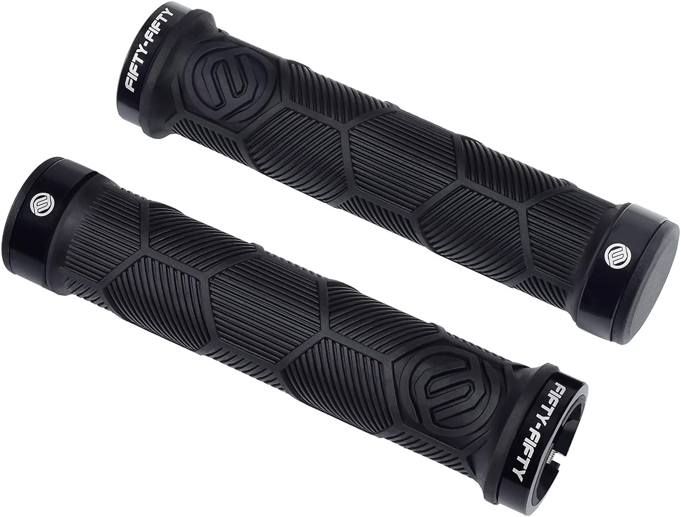 FIFTY-FIFTY Double Lock-On Mountain Bike Grips, Bicycle Handlebar Locking Gri...