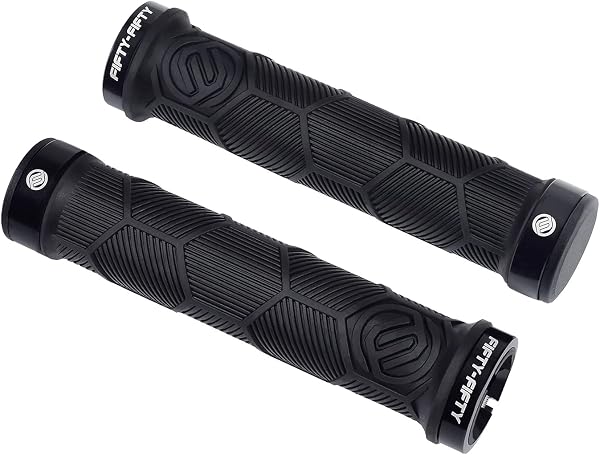 FIFTY-FIFTY Double Lock-On Mountain Bike Grips, Bicycle Handlebar Locking Grips, Non-Slip MTB Handle