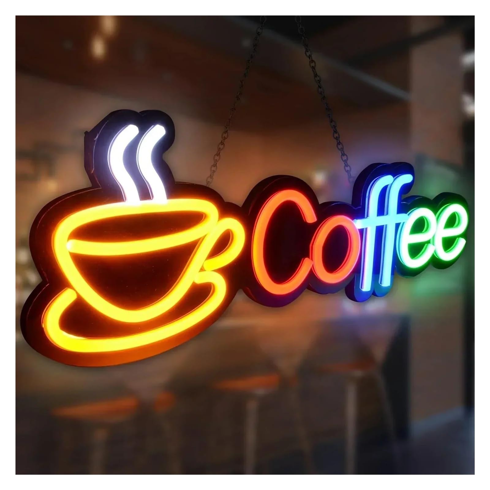 Shouxi One Color Sign Lamp Coffee Neon Signs Usb Powered Lights Suitable For Living Room Bistro Cafe Shop Wall Decor 20.1Cmx46cm