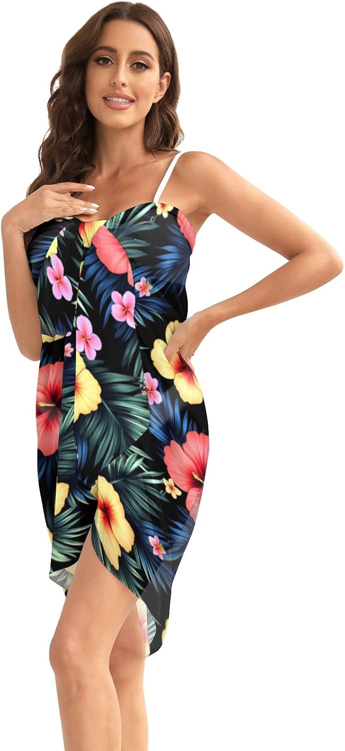 Womens Chiffon Beach Pareos Sarong Sheer Swimsuit Cover Ups Swimwear Bikini Wrap - Image 2