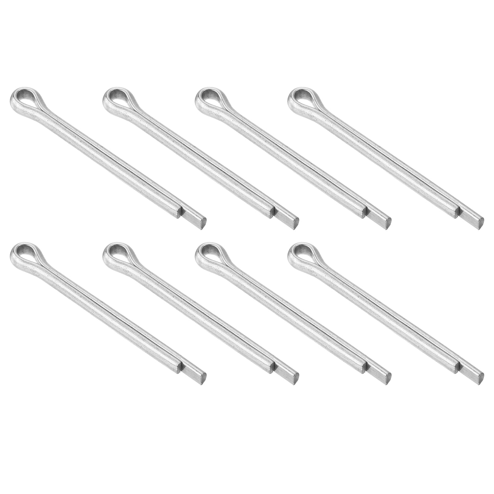 sourcing map 8Pcs 5mmx50mm 304 Stainless Steel Cotter Pin, Split Pin Fastener Clips Split Cotter for Household Appliances, Sports Equipment, Car Mechanics Repair (Silver)